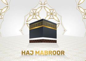 hajj mabroor islamico bandiera con Kabba 3d illustrazione vettore