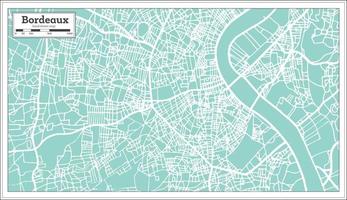 bordò Francia città carta geografica nel retrò stile. vettore