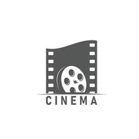 cinema icona, vettore bobina bobina e film emblema
