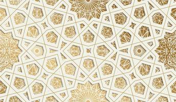 decorativo sfondo per il celebrazione di Ramadan. modello per cartoline. orientale motivo. senza soluzione di continuità modello. oro e bianca. vettore illustrazione.