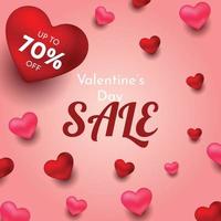 san valentino giorno vendita vettore bandiera e instagram inviare. vendita sconto testo per san valentino giorno shopping promozione con cuori elementi.