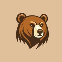 grizzly orso testa logo simbolo design modello, emblema, sport logo vettore
