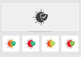 antivirale antibatterico corona virus formula vettore icone. sicuro a partire dal corona, corona protezione logo. corona logo e vita privata concetto