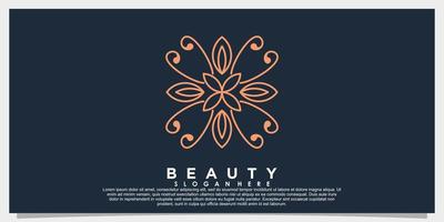 bellezza fiore logo design con foglia astratto concetto vettore