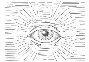 Illustrazione disegnata a mano dell'occhio di vettore