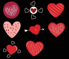 cuore clipart illustrazioni impostato vettore