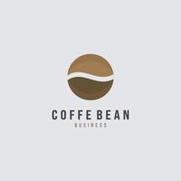 minimo caffè fagiolo logo design vettore