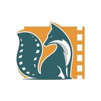 Volpe film logo icona design vettore