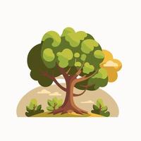albero natura logo illustrazione. vettore cartone animato stile di un' verde albero