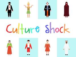 cultura shock viaggio nazione diversità vettore