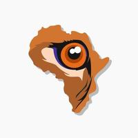 africano carta geografica Leone occhio logo vettore