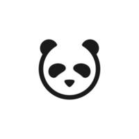 semplice piatto panda testa logo vettore