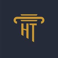 ht iniziale logo monogramma con pilastro icona design vettore Immagine