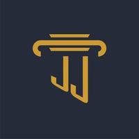 jj iniziale logo monogramma con pilastro icona design vettore Immagine