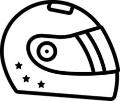 icona della linea per il casco vettore