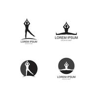 meditazione yoga logo modello vettore