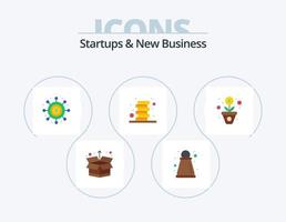 startup e nuovo attività commerciale piatto icona imballare 5 icona design. pagamento. crescere. economia. finanza. monete vettore