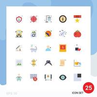universale icona simboli gruppo di 25 moderno piatto colori di medaglia premio doccia yen finanza modificabile vettore design elementi