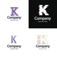 lettera K grande logo imballare design creativo moderno loghi design per il tuo attività commerciale vettore