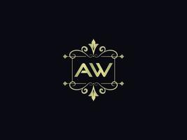 iniziale aw logo icona, unico aw lusso lettera logo design vettore