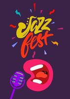 jazz Festival manifesto concetto nel cartone animato stile per Stampa e disegno.vettore illustrazione. vettore