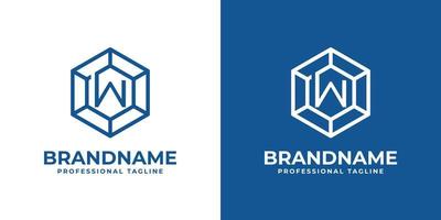 iniziale w esagono diamante logo, adatto per qualunque attività commerciale con w iniziale. vettore