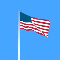 Stati Uniti d'America bandiera su un' blu cielo sfondo nel cartone animato stile per Stampa e design. vettore illustrazione.