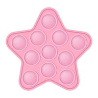 popping giocattolo rosa stella un' alla moda silicio giocattolo per irrequietezza. crea dipendenza anti stress giocattolo nel pastello rosa colore. bolla sensoriale sviluppando giocattolo per bambini dita. vettore illustrazione isolato