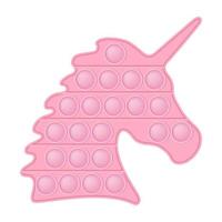 popping giocattolo rosa unicorno un' alla moda silicio giocattolo per irrequietezza. crea dipendenza anti stress giocattolo nel pastello rosa colore. bolla sensoriale sviluppando giocattolo per bambini dita. vettore illustrazione isolato
