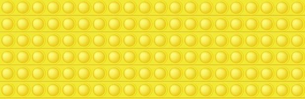 popping giocattolo giallo senza soluzione di continuità modello come un' alla moda silicio agitarsi giocattolo. crea dipendenza anti stress giocattolo nel luminosa colore. bolla per bambini dita. vettore illustrazione nel rettangolo formato per striscione.