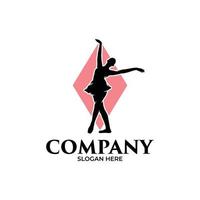 balletto ballerino logo design modello vettore