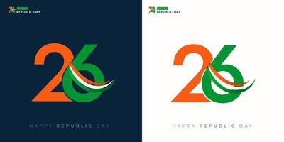 26 gennaio India repubblica giorno 74th celebrazione sociale media inviare vettore