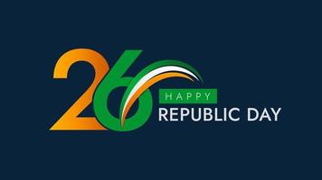 26 gennaio India repubblica giorno 74th celebrazione sociale media inviare vettore