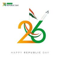 26 gennaio India repubblica giorno 74th celebrazione sociale media inviare vettore