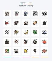 creativo cibo 25 linea pieno icona imballare come come pesce. prenotazione. cibo. cibo. menù vettore