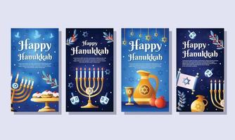 contento hanukkah giorno sociale media vettore