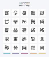 creativo interno design 25 schema icona imballare come come credenza. forno. tappeto. cucina. fornello vettore