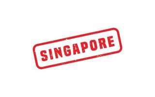 Singapore francobollo gomma da cancellare con grunge stile su bianca sfondo vettore