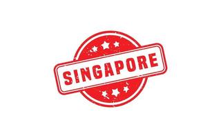 Singapore francobollo gomma da cancellare con grunge stile su bianca sfondo vettore