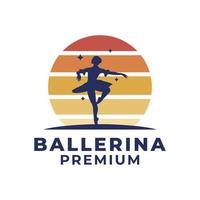 femmina ballerina vettore logo design