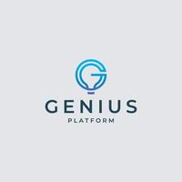creativo iniziale lettera g logo con luci concetto, logo riferimento per il tuo attività commerciale. vettore