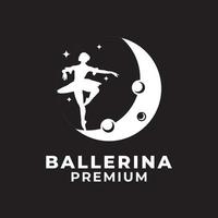 femmina ballerina vettore logo design