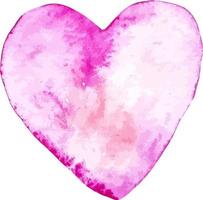acquerello luminosa rosa icona cuore forma amore etichetta vettore