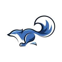blu in esecuzione Volpe logo design vettore