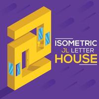 lettera 'jl' giallo isometrico logo 3d piatto design. creativo vettore grafico monogrammi.