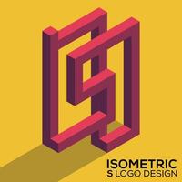 lettera 'S' isometrico logo 3d piatto design. creativo vettore grafico monogrammi.