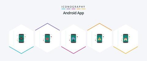 androide App 25 piatto icona imballare Compreso inteligente. app. App Scarica. Messaggio. interazione vettore