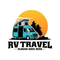 rv il motore casa camper auto illustrazione logo vettore