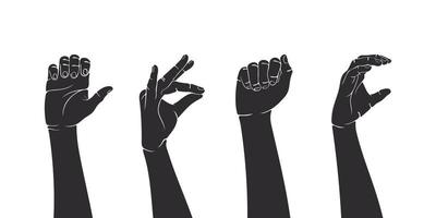 mani segni. mani vario gesti. lavoro di squadra mani, voto mani. vettore illustrazione