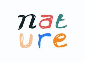 semplice natura mano disegno lettera vettore design